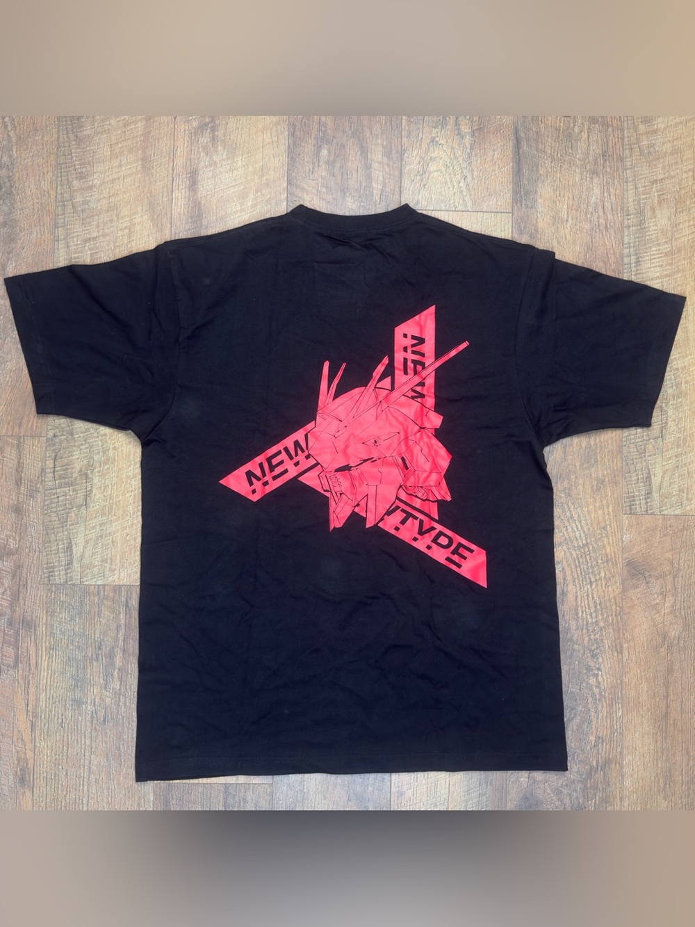 Newtype Gundam Mecha Graphic T-Shirt Black Red Size L Anime Manga Cali Brand View 2